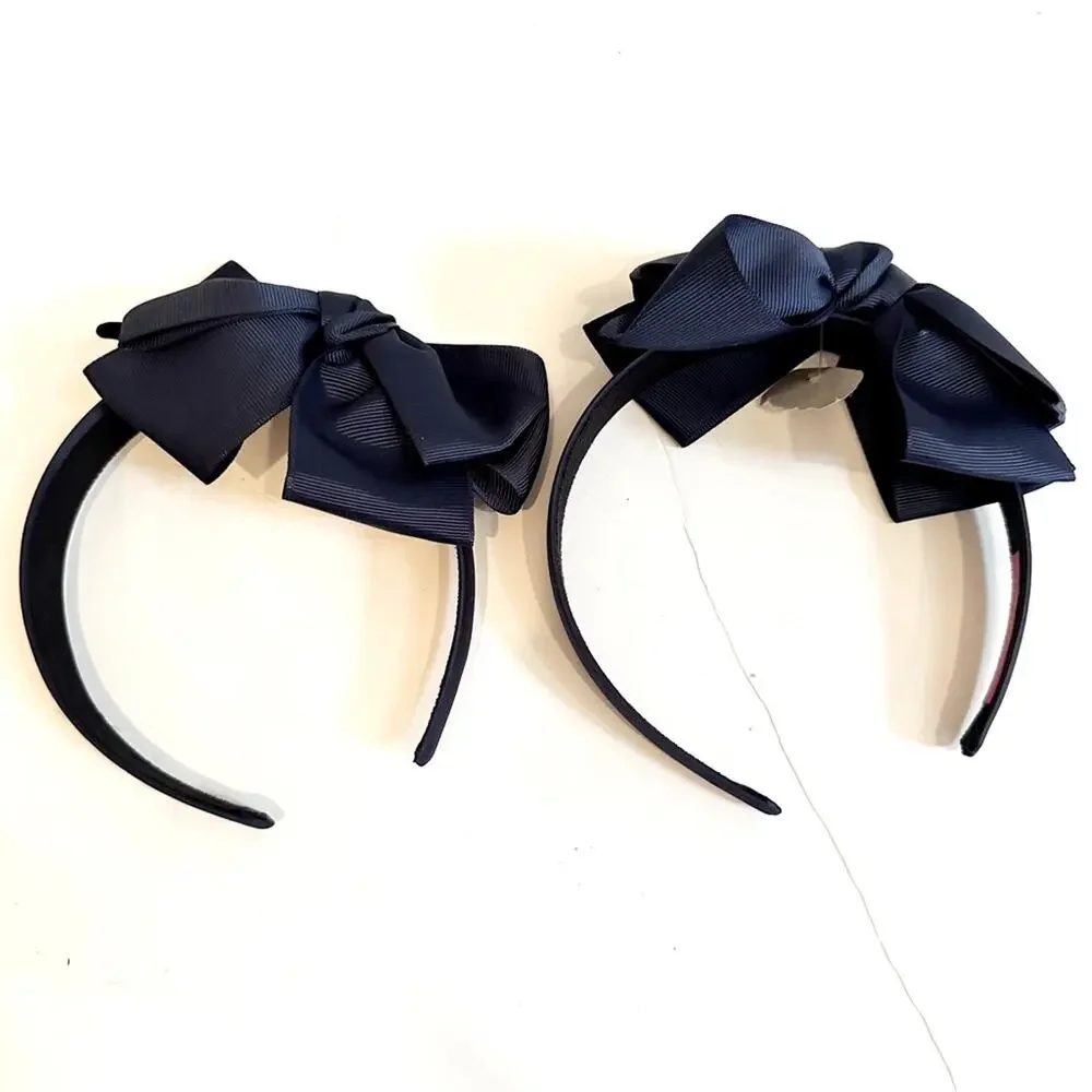 Cara New York NY Bow headband Navy Blue Set of 2 Hair Accessory Preppy